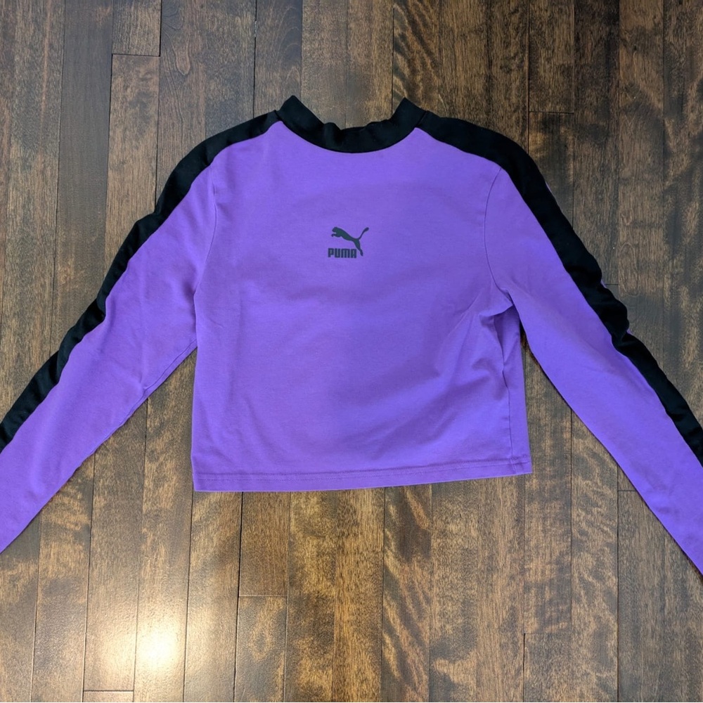 Puma Purple and Black Long Sleeve Shirt Medium